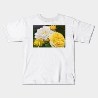 Yellow and White Roses Kids T-Shirt